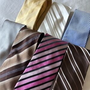 Men's Silk Tie Set of 7 Calvin Klein DKNY Alfani Henry Jacobson Bentley
